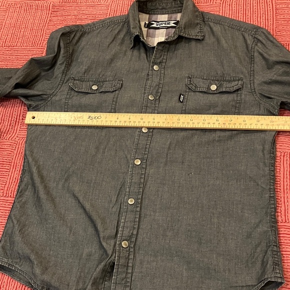 Super brand Men's size small Dark Gray Casual Button Down Shirt - Picture 9 of 14